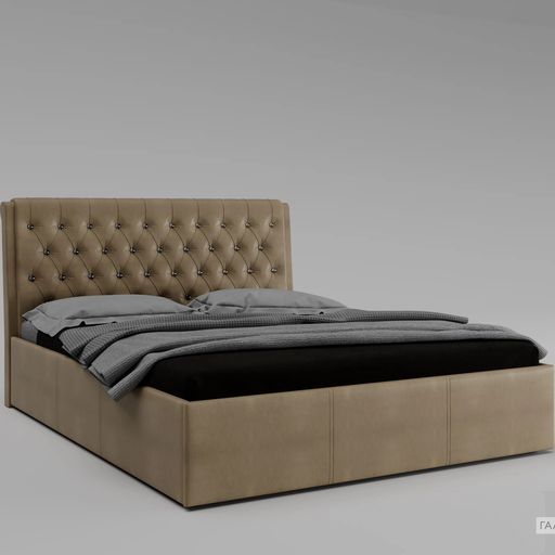 Кровать с подъёмным механизмом «Прима», экокожа, бежевая